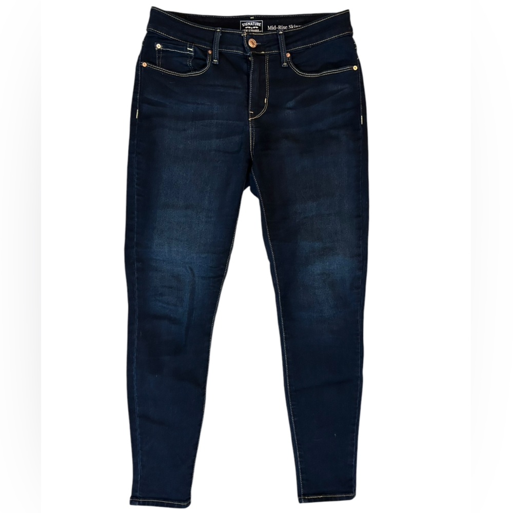 Levi's Signature Gold Mid Rise Dark Wash Skinny Jeans 27